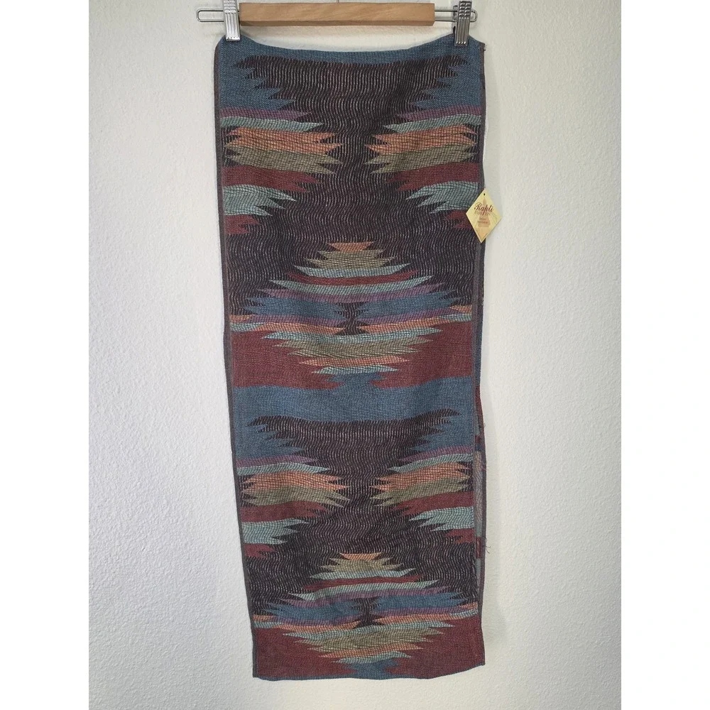 NWT Rapti Fashion Infinity Scarf Wool Silk Multicolor Geometric Boho Wrap Shawl